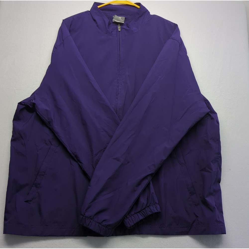 New Balance NB Track Jacket Purple Striped Mesh Lined Windbreaker Zip Size XL